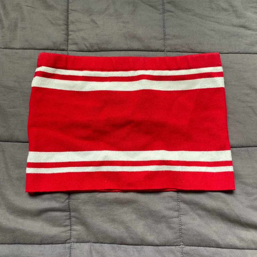 Red striped tube top